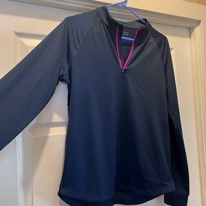 Dark Blue Under Armour Half Zip Long Sleeve Top